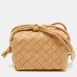 Bottega Veneta Almond Intrecciato Leather Candy Loop Crossbody Bag 1177697