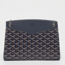 Goyard Blue Goyardine Coated Canvas and Leather Rouette Structure PM Shoulder Bag 1177334