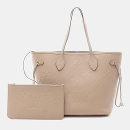 Louis Vuitton Neverfull MM Beige Monogram Empreinte Leather Tote Bag 1177139