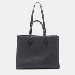 Louis Vuitton OnTheGo MM Black Monogram Empreinte Leather Tote Bag 1177136