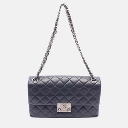Chanel Matelasse Chain Shoulder Bag Leather Navy Shw Cc Coco 1176419