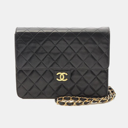Chanel Single Flap Black Leather CC Shoulder Bag 1176434