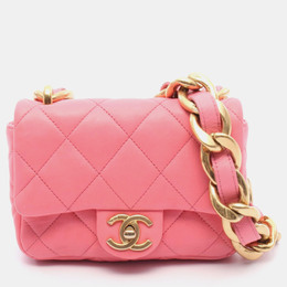 Chanel Mini Funky Town Mini Pink Leather Chain Shoulder Bag 1176460