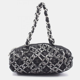Chanel Black Fabric Printed Shoulder Bag 1176367