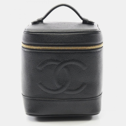 Chanel Vertical Vanity Black Leather Top Handle Bag 1176374
