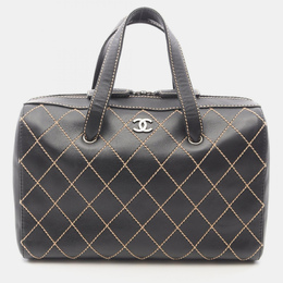 Chanel Wild Stitch Black Leather Shoulder Bag 1176368
