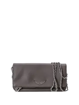 Zadig & Voltaire logo-plaque leather clutch bag 30096817