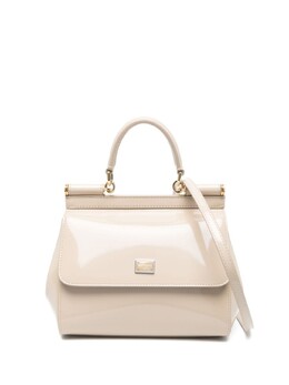 Dolce & Gabbana маленькая лакированная сумка на плечо Sicily, нейтральный цвет bb6003a1037 | нейтральный цвет