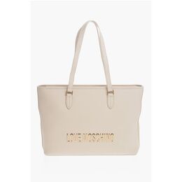 Сумка-тоут LOVE из искусственной кожи с золотым тиснением и крупным логотипом Moschino, Beige 0017267903 | beige