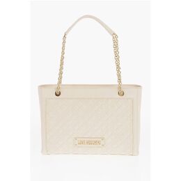 Сумка через плечо из стеганой искусственной кожи LOVE с золотым логотипом Moschino, Beige 0017268357 | beige