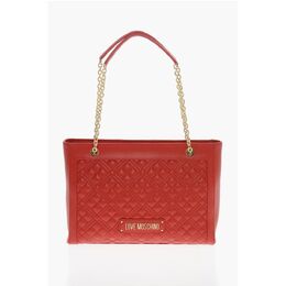 Стеганая сумка-тоут LOVE с золотой цепочкой Moschino, Red 0017268193 | red