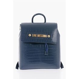 Рюкзак LOVE из искусственной кожи с эффектом крокодила Moschino, Blue 0017269474 | blue