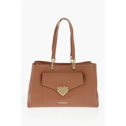 Сумка-тоут LOVE из искусственной кожи с золотым логотипом Moschino, Brown 0017268517 | brown
