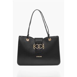 Сумка-тоут LOVE Moschino из искусственной кожи с золотистой застежкой Moschino, Black 0017268246 | black