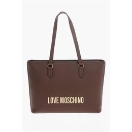 Сумка-тоут LOVE из искусственной кожи с золотым тиснением и крупным логотипом Moschino, Brown 0017267910 | brown