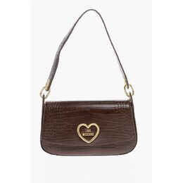 Сумка через плечо LOVE из искусственной кожи с эффектом крокодила и золотистым Moschino, Brown 0017267826 | brown