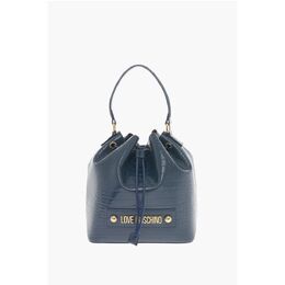 Сумка-ведро LOVE из искусственной кожи с тиснением под крокодила Moschino, Blue 0017269509 | blue