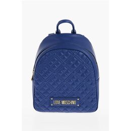 Стеганый рюкзак LOVE из искусственной кожи с золотым логотипом Moschino, Blue 0017268338 | blue