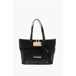 Нейлоновая сумка-тоут LOVE с золотистыми деталями Moschino, Black 0017269730 | black