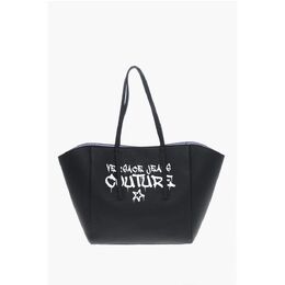 Сумка-тоут JEANS COUTURE из фактурной искусственной кожи Maxi с принтом Clout Versace, Black 0017267931 | black