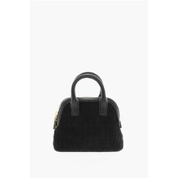 Мини-сумка из махровой ткани с тиснением логотипа LOVE по всей поверхности Moschino, Black 0017269539 | black