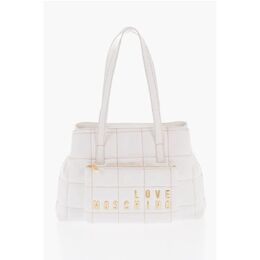 Сумка через плечо из стеганой искусственной кожи LOVE с золотым логотипом Moschino, White 0017268909 | white