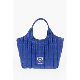 Сумка-тоут LOVE из стеганого нейлона с отделкой из искусственной кожи Moschino, Blue 0017268484 | blue