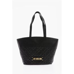 Сумка-тоут LOVE из стеганой искусственной кожи с тисненым логотипом Moschino, Black 0017269997 | black