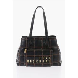 Сумка через плечо из стеганой искусственной кожи LOVE с золотым логотипом Moschino, Black 0017268924 | black