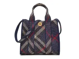 Мини-сумка-сатчел в клетку Burberry, Navy Plaid Print 450003149327 | navy plaid print