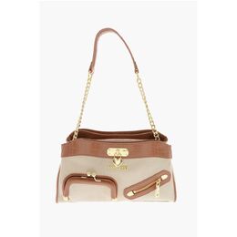 Сумка LOVE с плетеной ручкой из ткани с эффектом крокодила Faux Le Moschino, White 0017268883 | white