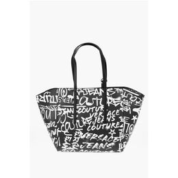 Сумка-тоут из искусственной кожи с принтом JEANS COUTURE и соответствующим подушечкой Versace, Black and White 0017268620 | black and white