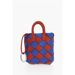 Двухцветная плетеная мягкая кожаная подвеска в форме сумки Bottega Veneta, Blue 0017524562 | blue