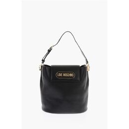 Сумка-ведро LOVE из текстурированной искусственной кожи с тисненым логотипом Moschino, Black 0017269973 | black