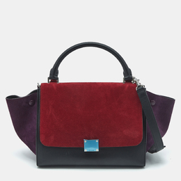 Celine Tricolor Leather and Suede Small Trapeze Top Handle Bag 1178346