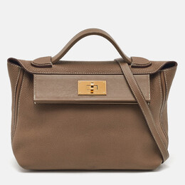 Hermes Etoupe Togo and Swift Leather Gold Finish 24/24 29 Bag 1177490