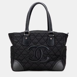 Chanel Black Paris New York Quilted Nylon Tote 1177548