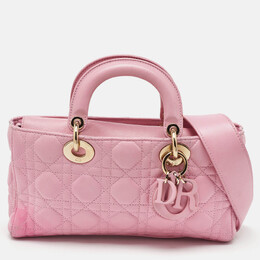Christian Dior Light Pink Leather Medium Lady D-Joy Tote 1174765