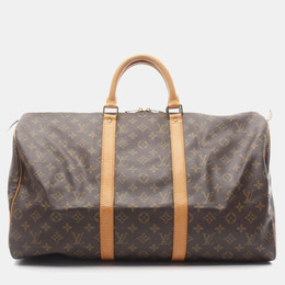 Louis Vuitton Keepall 50 Hand Bag Monogram Canvas Brown 1176569