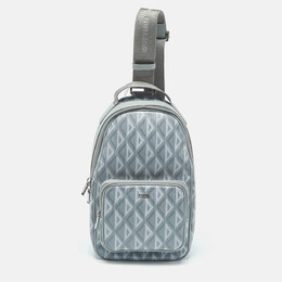 Christian Dior Grey CD Diamond Coated Canvas Mini Rider Sling Bag 1176181