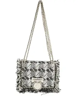 Balmain tweed fringed crossbody bag 30362539