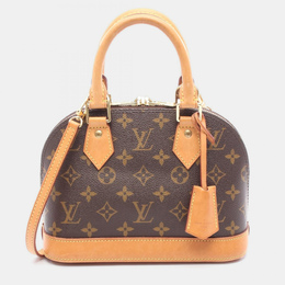 Louis Vuitton Alma BB Brown Monogram Leather Satchel Bag 1176740