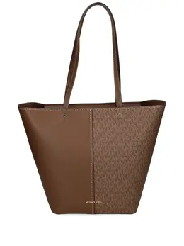 Michael Kors Dark Caramel Monogram Panel Tote Bag, SKU 31025354