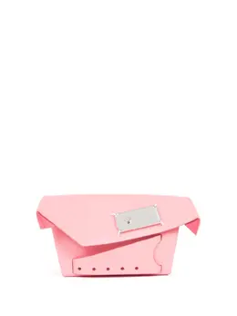 Maison Margiela Snatched Clutch Bag 19782882 Peony Calf Leather Foldover Top Chain-Link Shoulder Strap Main Compartment