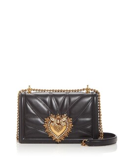 Сумка среднего размера Devotion из стеганой кожи наппа Dolce & Gabbana 4396054 | black