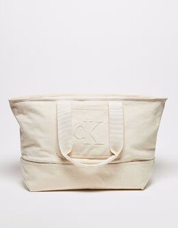 Сумка-тоут Calvin Klein унисекс из холста белого цвета 140861643 | natural canvas