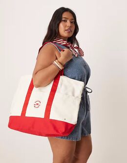 Сумка-тоут Converse Hearts белого и красного цвета 139378432 | white