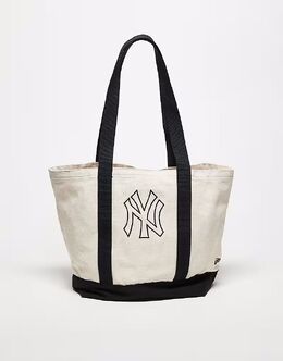Новая тяжелая холщовая сумка New Era NY Yankees в кремовом цвете, многоцветная 146699891 | cream