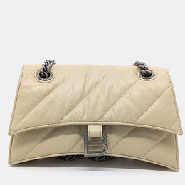 Balenciaga Beige Leather Crush Chain Bag Small 1178960