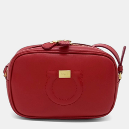 Salvatore Ferragamo Red Leather Gancini Crossbody Bag 1178824